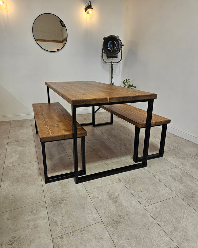 Dining Table Rustic Industrial-square legs | UK Made