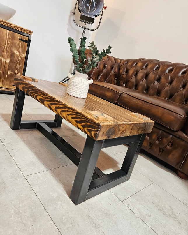Chunky coffee table industrial-Solid top | UK Made