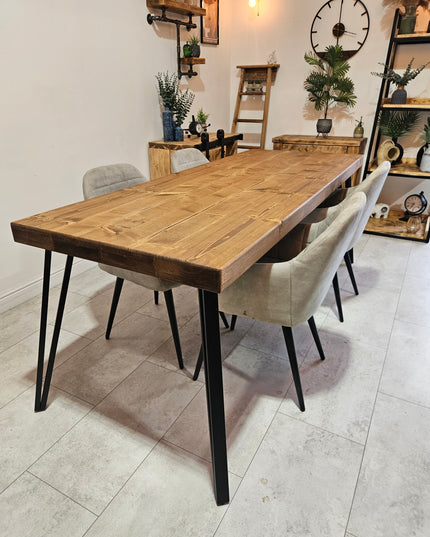 Industrial Hairpin style Dining Table | UK Made - DK Fabrications