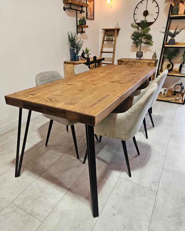 Industrial Hairpin style Dining Table | UK Made - DK Fabrications