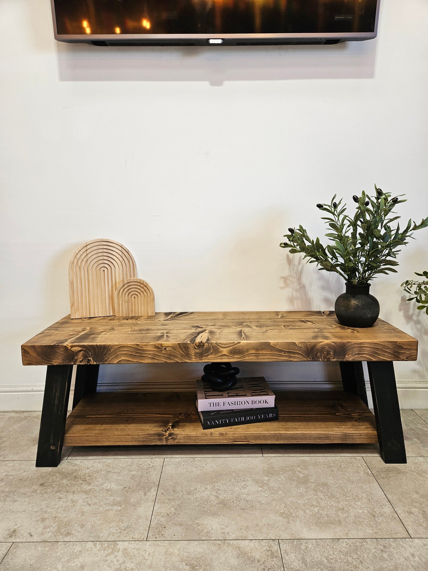 Farmhouse style TV Stand, Rustic solid wood tv unit, Quality handmade media unit