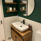 Industrial Rustic Vanity Unit with Cupboard – Solid Wood & Metal - DK Fabrications