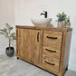 Modern Industrial Vanity Unit – UK Made Solid Wood & Metal - DK Fabrications
