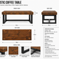 Chunky Industrial Coffee Table – Solid Wood & Metal