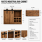 Industrial Drinks Cabinet with Barn-Style Door – Solid Wood & Metal