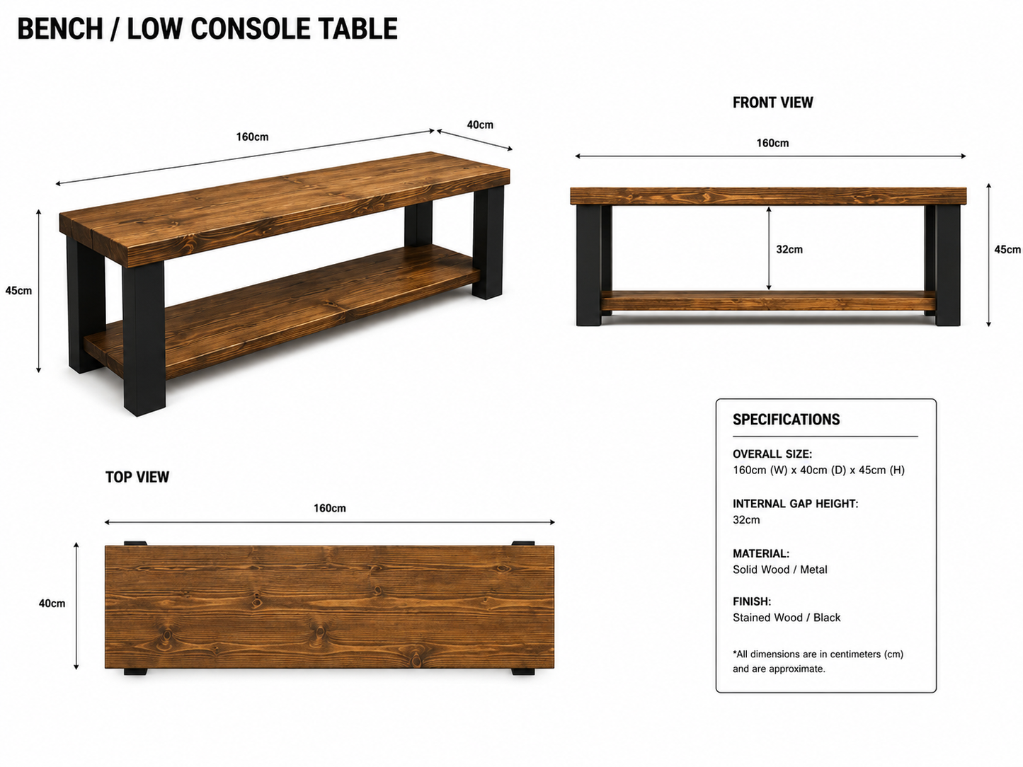 Rustic TV Stand – Industrial Furniture Media Console