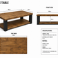 Farmhouse Wooden Coffee Table – Rustic Living Room Table with Storage