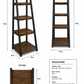 Industrial Bookshelf – Metal & Wood Ladder Shelf for Storage & Display