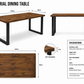 Industrial Dining Table with Steel Legs – Chunky Handmade Furniture | UK Made