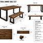 Chunky Farmhouse Dining Table with Trapezoid Legs – Handmade Furniture | UK Made