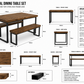 Rustic Industrial Dining Table with Square Steel Legs – Handmade Table | UK Made