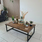 Handmade Rustic Industrial Coffee Table | Solid Wood Top & Steel Legs - DK Fabrications