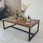 Handmade Rustic Industrial Coffee Table | Solid Wood Top & Steel Legs - DK Fabrications