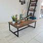 Handmade Rustic Industrial Coffee Table | Solid Wood Top & Steel Legs - DK Fabrications