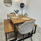 Rustic Dining Table with Square Steel Legs – Solid Wood & Metal - DK Fabrications