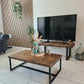 Handmade Rustic Industrial Coffee Table | Solid Wood Top & Steel Legs - DK Fabrications