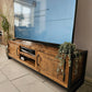 Industrial TV Stand – Metal & Wood Media Console - DK Fabrications