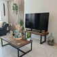 Handmade Rustic Industrial Coffee Table | Solid Wood Top & Steel Legs - DK Fabrications