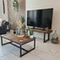 Handmade Rustic Industrial Coffee Table | Solid Wood Top & Steel Legs - DK Fabrications