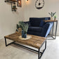 Handmade Rustic Industrial Coffee Table | Solid Wood Top & Steel Legs - DK Fabrications