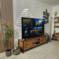 Industrial TV Stand – Metal & Wood Media Console - DK Fabrications