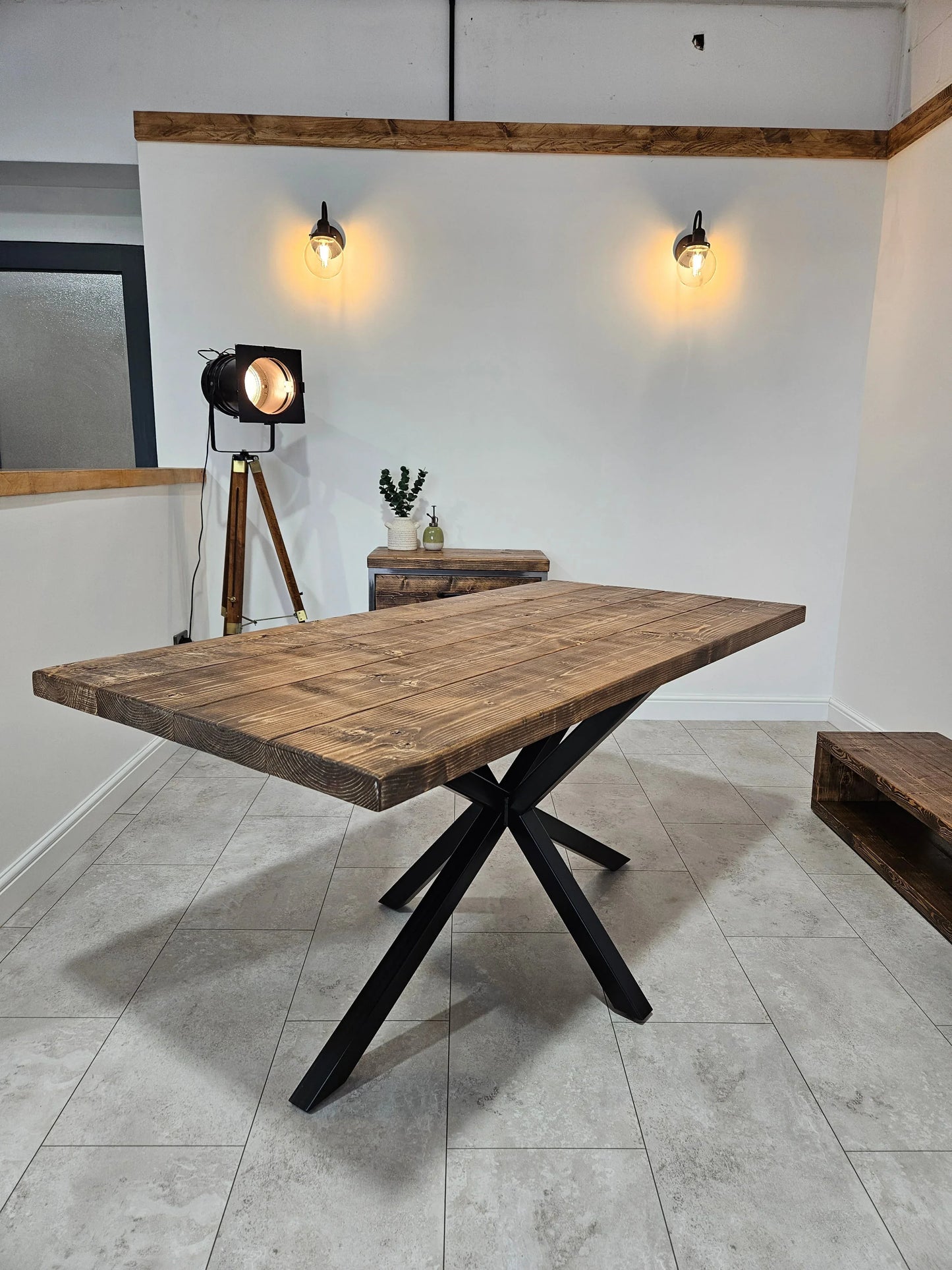 ndustrial Dining Table with Spider-Style Legs – Solid Wood & Metal - DK Fabrications