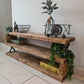 Rustic Handmade TV Unit with 3 Shelves – Solid Wood Media Console - DK Fabrications