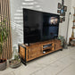 Industrial TV Stand – Metal & Wood Media Console - DK Fabrications