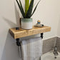 Rustic Towel Holder – Wooden & Metal Bathroom Accessory - DK Fabrications