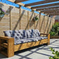 Solid Timber Garden Seat 2.4m – Heavy-Duty Outdoor Wooden Bench - DK Fabrications