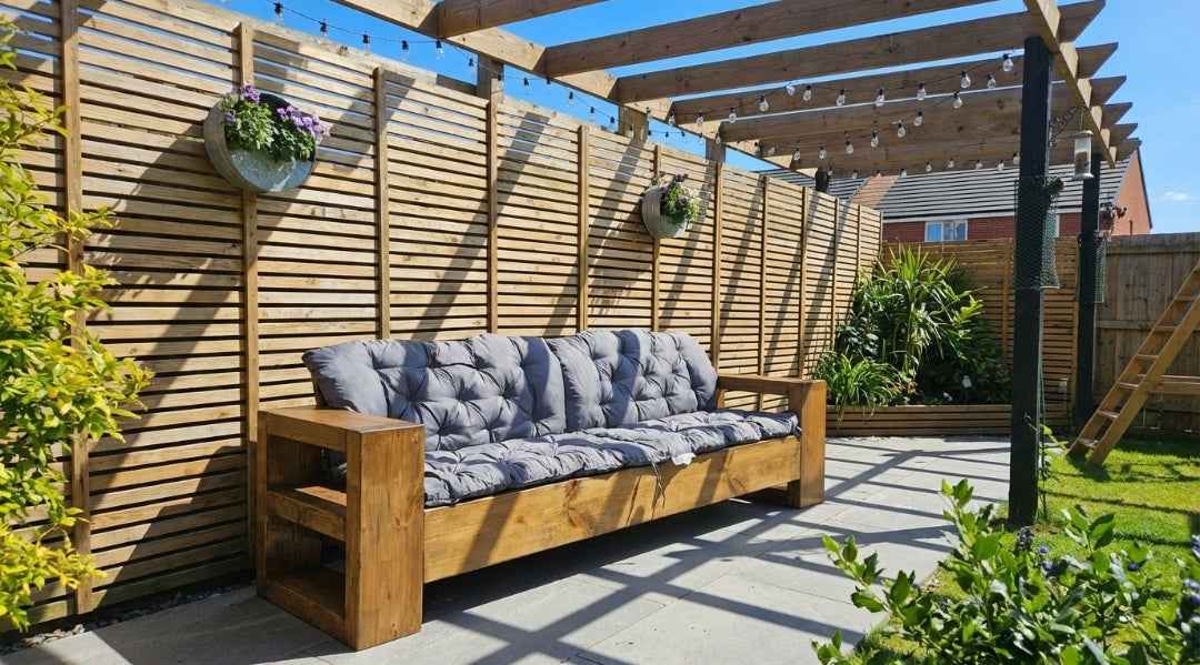 Solid Timber Garden Seat 2.4m – Heavy-Duty Outdoor Wooden Bench