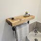 Rustic Towel Holder – Wooden & Metal Bathroom Accessory - DK Fabrications