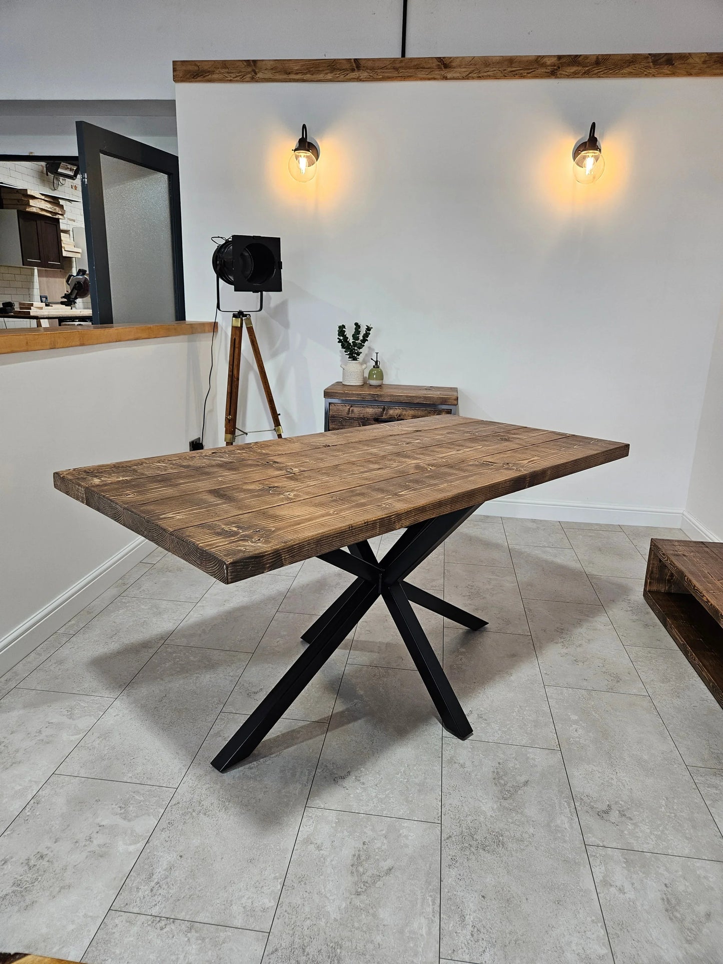 ndustrial Dining Table with Spider-Style Legs – Solid Wood & Metal - DK Fabrications