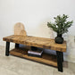 Rustic TV Stand – Handmade Industrial Solid Wood & Steel Media Unit - DK Fabrications