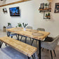 Solid Wood Hairpin Dining Table – Rustic Industrial Style - DK Fabrications