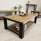 Farmhouse Wooden Coffee Table – Rustic Living Room Table with Storage - DK Fabrications