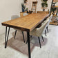 Solid Wood Hairpin Dining Table – Rustic Industrial Style - DK Fabrications