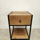 Solid Oak Bedside Table – Handmade Industrial Oak Nightstand - DK Fabrications