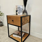 Solid Oak Bedside Table – Handmade Industrial Oak Nightstand - DK Fabrications