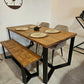 Handmade Solid Oak Dining Table – 160cm Industrial Style - DK Fabrications