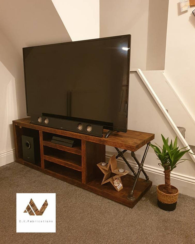 TV stand-/console table-media unit-industrial-rustic | UK Made - DK Fabrications