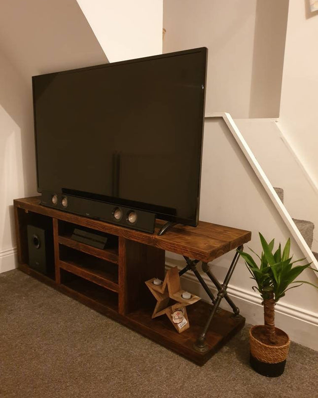 TV stand-/console table-media unit-industrial-rustic | UK Made - DK Fabrications