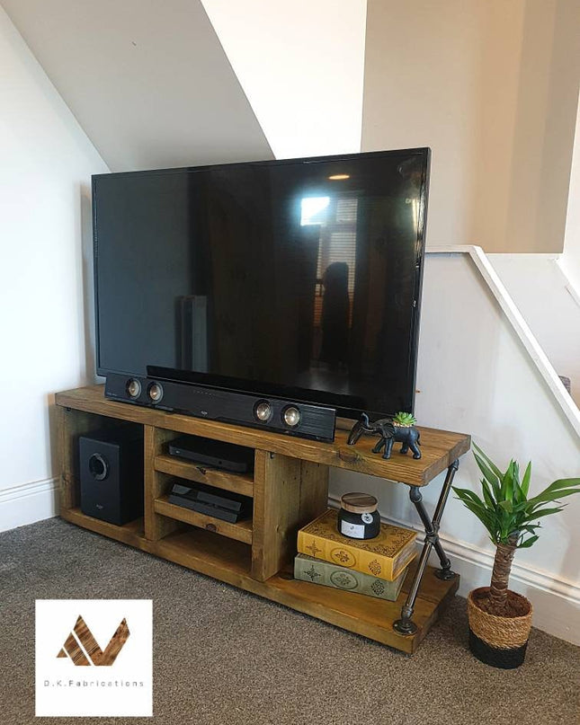 TV stand-/console table-media unit-industrial-rustic | UK Made - DK Fabrications