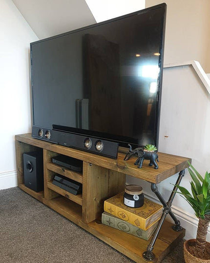 TV stand-/console table-media unit-industrial-rustic | UK Made - DK Fabrications