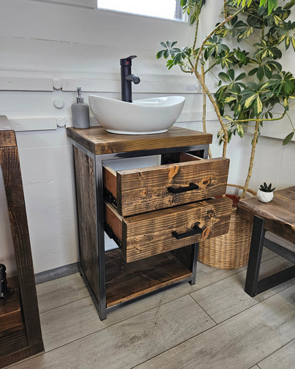 Industrial vanity unit-rustic | UK Made - DK Fabrications