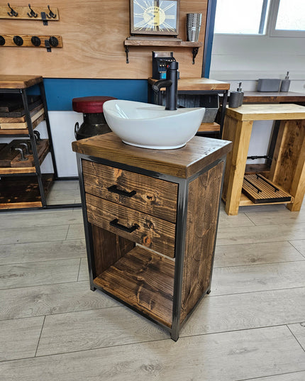 Industrial vanity unit-rustic | UK Made - DK Fabrications