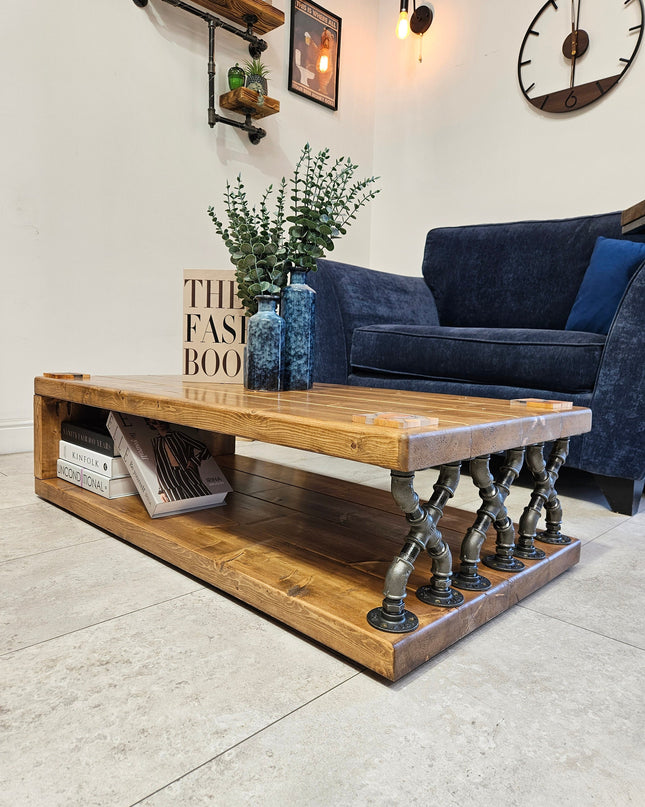 Coffee table handmade industrial rustic | UK Made - DK Fabrications