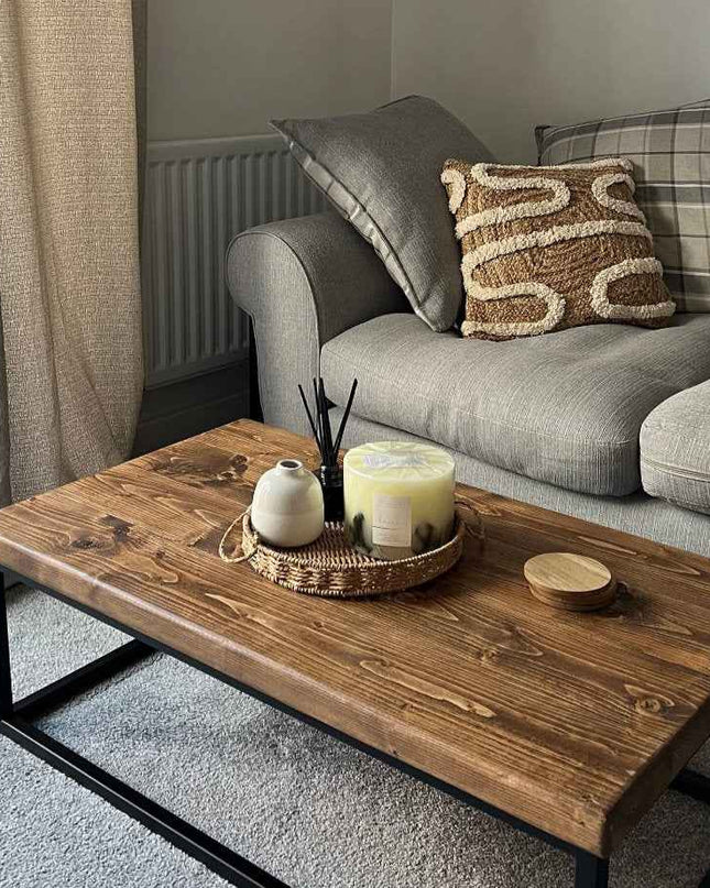 Coffee table industrial rustic reclaimed timber | UK Made