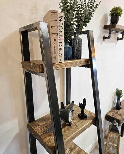 Ladder bookshelf industrial rustic | UK Made - DK Fabrications