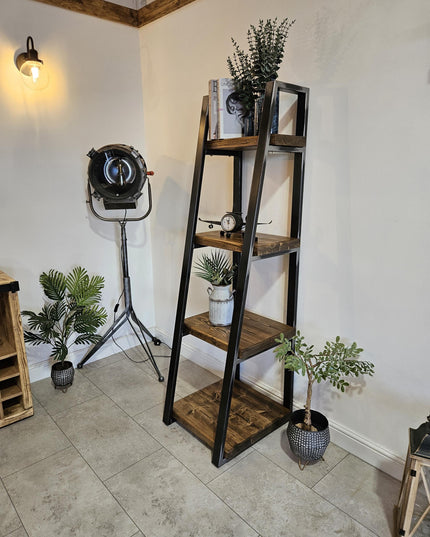 Ladder bookshelf industrial rustic | UK Made - DK Fabrications